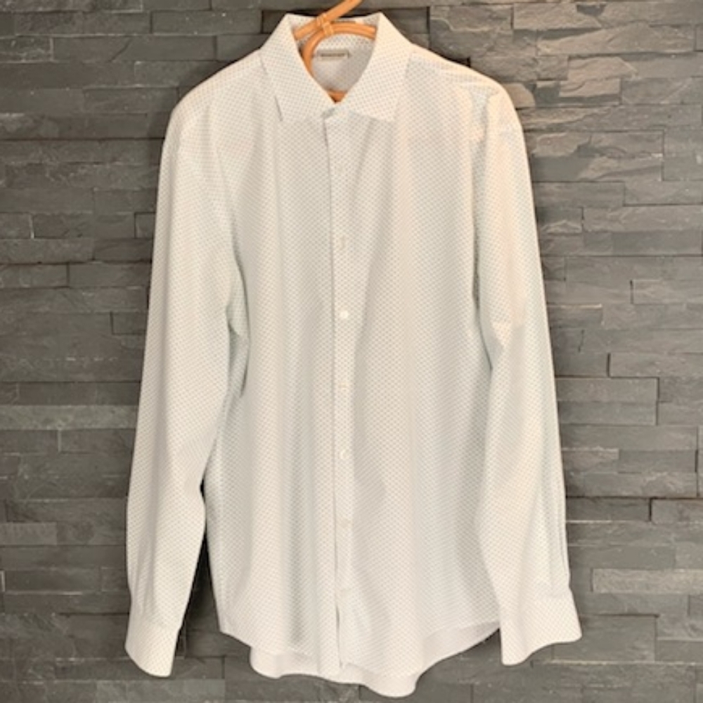 REACTION KENNETH COLE | white & blue dress shirt